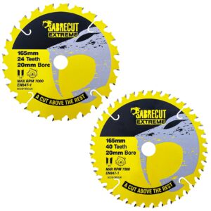2pcs 165mm 24/40T Saw Blades - SCCSFK165CL