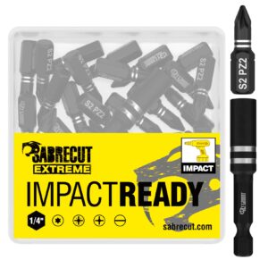 21pcs 25mm Pozidriv (PZ2) Impact Screwdriver Bits and Holder Kit - SCPA25_21