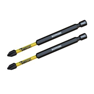 2pcs 89mm Phillips (PH2) Impact Screwdriver Bits - SCPH289_2