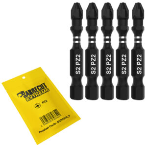5pcs 50mm Pozidriv (PZ2) Impact Screwdriver Bits - SCPZ250_5