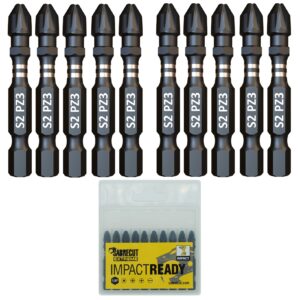10pcs 50mm Pozidriv (PZ3) Impact Screwdriver Bits - SCPZ350_10