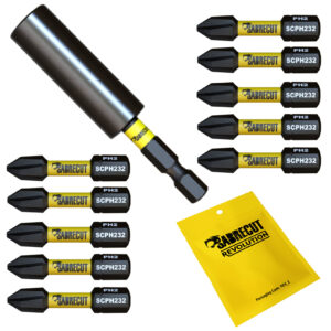 11pcs 32mm Phillips (PH2) Impact Screwdriver Bits and Holder Kit - SCRK5