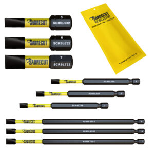 9pcs Slotted (SL) Mixed Impact Screwdriver Bits - SCRK9SL