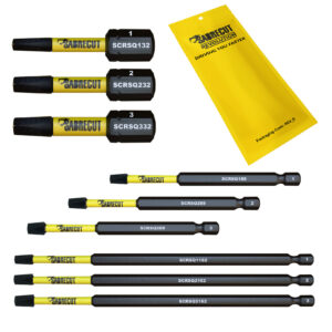 9pcs Square (SQ) Mixed Impact Screwdriver Bits - SCRK9SQ