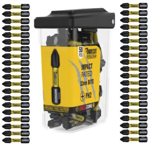 50pcs 32mm Phillips (PH2) Impact Screwdriver Bits and Storage Box - SCRPH23250B