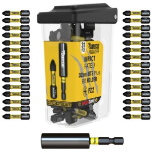 30pcs 32mm Pozidriv (PZ2) Impact Screwdriver Bits and Storage Box - SCRPZ23231B