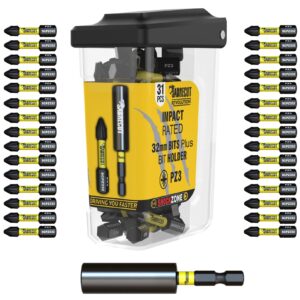 30pcs 32mm Pozidriv (PZ3) Impact Screwdriver Bits and Storage Box - SCRPZ33231B