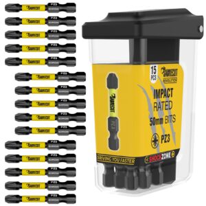 15pcs 50mm Pozidriv (PZ3) Impact Screwdriver Bits and Storage Box - SCRPZ35015B