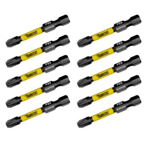 10pcs 50mm Pozidriv (PZ3) Impact Screwdriver Bits - SCRPZ350_10