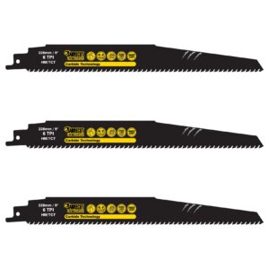 3pcs S1140HM 228mm 6TPI Tungsten Carbide Reciprocating Saw Blades - SCRS1140HM_3