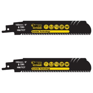 2pcs S930HM 152mm 8TPI Tungsten Carbide Reciprocating Saw Blades - SCRS930HM_2