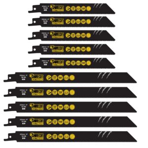 10pcs 150mm-225mm 14TPI Reciprocating Saw Blades - SCRSK10BF