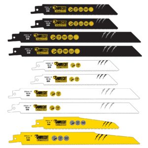 10pcs 150mm-225mm Mixed Reciprocating Saw Blades - SCRSKM10