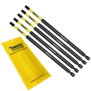 5pcs 152mm Square (SQ1) Impact Screwdriver Bits - SCRSQ1152_5