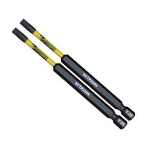 2pcs 89mm Torx (T-25) Tamper Proof Security Impact Screwdriver Bits - SCTP2589_2