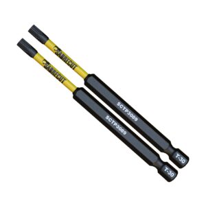 2pcs 89mm Torx (T-30) Tamper Proof Security Impact Screwdriver Bits - SCTP3089_2