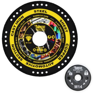2pcs 115mm Vacuum Brazed Metal Cutting Disc and Quick Change Locking Nut Kit - VB115MEGRA