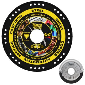 2pcs 115mm Vacuum Brazed Metal Cutting Disc and Quick Change Locking Flange Nut Kit - VB115MEGRB