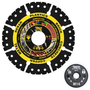 2pcs 115mm Vacuum Brazed Multi Material Cutting Disc and Quick Change Locking Nut Kit - VB115MUGRA
