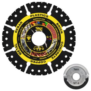 2pcs 115mm Vacuum Brazed Multi Material Cutting Disc and Quick Change Locking Flange Nut Kit - VB115MUGRB