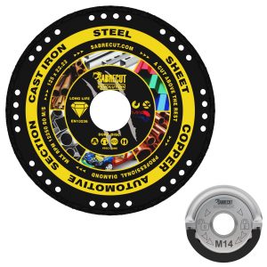 2pcs 125mm Vacuum Brazed Metal Cutting Disc and Quick Change Locking Flange Nut Kit - VB125MEGRB