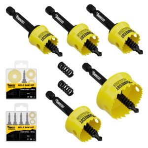 5pcs 16mm, 20mm, 22mm, 25mm and 32mm High Performance Thin Wall Hole Saws - HSMK5A