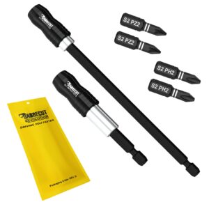 6pcs 75mm and 150mm Impact Bit Holders With 25mm PH2 and PZ2 Impact Bits Kit - SCRK8