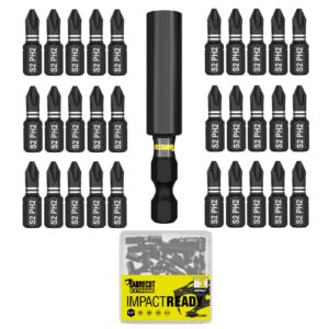 31pcs 25mm Phillips (PH2) Impact Screwdriver Bits and Holder Kit - SCEPH2K_31