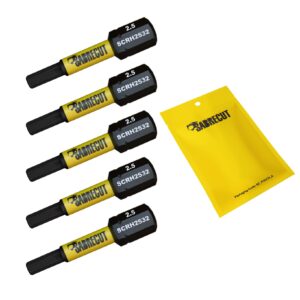 5pcs 32mm Hex (H2.5) Impact Screwdriver Bits - SCRH2532_5