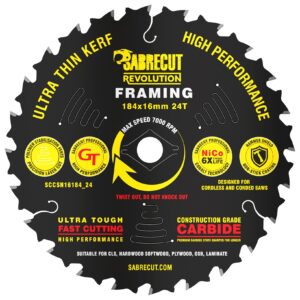 1pc 184mm 24T Thin Kerf Framing Saw Blade - SCCSN16184_24