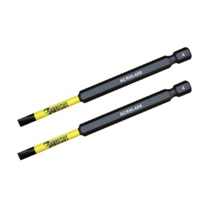 2pcs 89mm Slotted (SL4) Impact Screwdriver Bits - SCRSL489_2