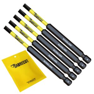 5pcs 89mm Slotted (SL4) Impact Screwdriver Bits - SCRSL489_5
