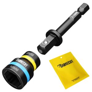 1pc Dual Size 8mm & 10mm Reversable Impact Rated Nut Driver - SCDIN8-10