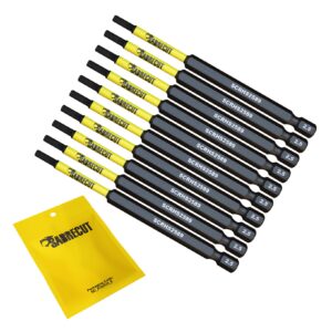 10pcs 89mm Hex (H2.5) Tamper Proof Security Impact Screwdriver Bits - SCRHS2589_10