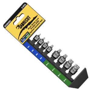 8pcs Dual Drive Low Profile XZN Spline Socket Set - SCSK003