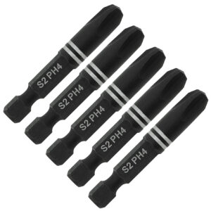 5pcs 50mm Phillips (PH4) Impact Screwdriver Bits - SCPH450_5
