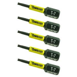 5pcs 32mm Torx (T-7) Impact Screwdriver Bits - SCTX732_5
